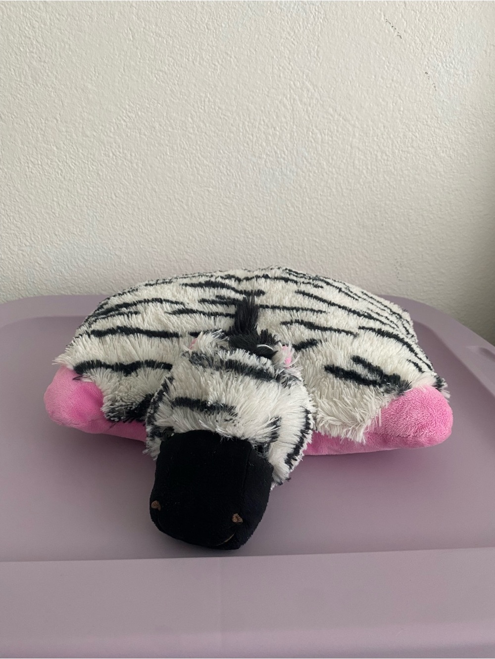Pillow Pet black & pink Zebra Mini Plush Pee-Wee 2010 Original